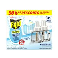 Repelente Elétrico Líquido Raid Family 45 Noites 2 Refis de 32,9ml Cada
