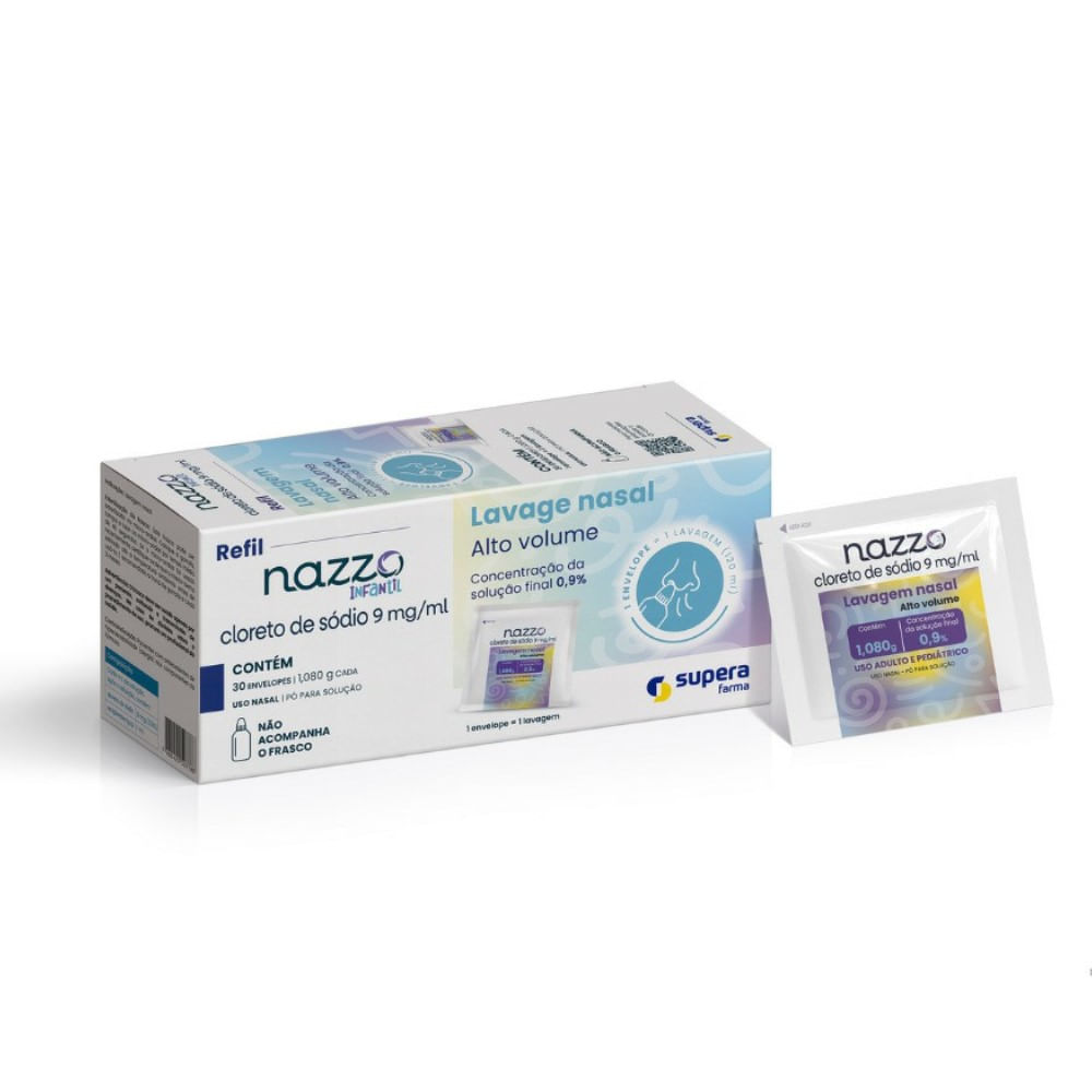 Nazzo 9mg/ml Infantil Alto Volume Supera Refil 30 Envelopes de