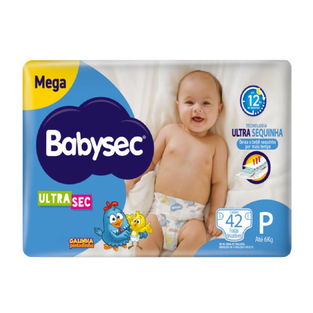 Fralda BabySec Galinha Pintadinha Ultra Sec Mega P 42 Unidades - Drogaria  Venancio