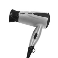 Secador De Cabelo Mini Lizz Bivolt Dobravel Prata 1 Unidade + Kit Com bolsa e os Acessórios de Cabelo
