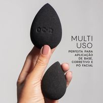 Esponja de Maquiagem Oceane Flat Drop Preta 1 Unidade