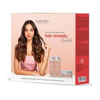 Kit Limpeza Homecare Cadiveu Hair Remedy Shampoo 250ml + Condicionador 250ml + Máscara Reparadora 200ml