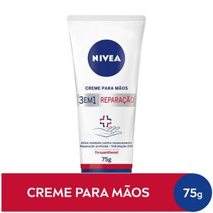 Creme Para as Mãos Nivea 3 em 1 Reparação com Dexpanthenol 75g