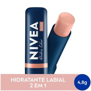 Hidratante Labial Nivea Hidra Color 2 Em 1 Champanhe Nude 4,8g