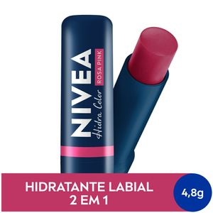 Hidratante Labial Nivea Hidra Color 2 Em 1 Rosa Pink 4,8g