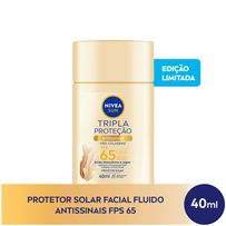 Protetor Solar Facial Nivea Sun Fluido Tripla Proteção FPS65 Antissinais 40ml
