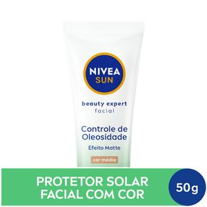Protetor Solar Facial Nivea Sun Beauty Expert Controle De Oleosidade Cor Média FPS60 50g