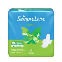 Absorvente Externo Sempre Livre Adapt Cobertura Suave Com Abas 8 unidades