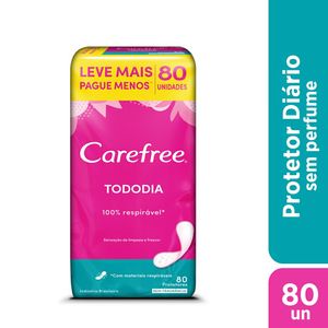 Protetor Diário Carefree Tododia Sem Perfume 80 Unidades