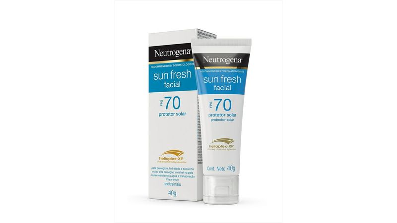 Protetor Solar Neutrogena pele oleosa clara FPS 70 40g em Promoção