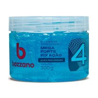 Gel Fixador Condicionador Bozzano Mega Forte Fixação Fator 4 Ação Prolongada 300g