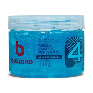 Gel Fixador Condicionador Bozzano Mega Forte Fixação Fator 4 Ação Prolongada 300g