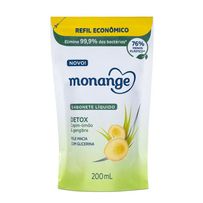 Sabonete Líquido Monange Detox Capim-Limão E Gengibre Refil 200ml