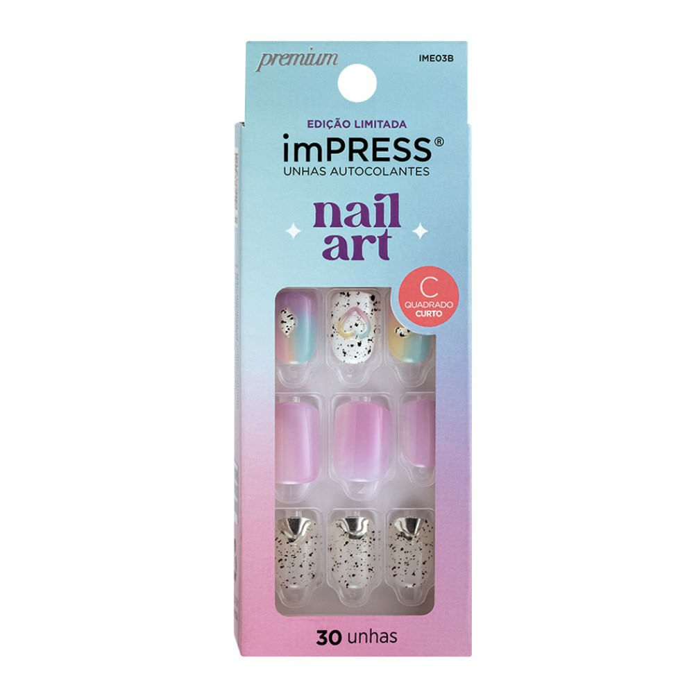 Unhas Autocolantes Kiss New York Impress Nail Art Sweet Life 30 Unidades
