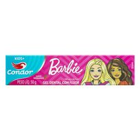 Gel Dental Condor Kids Barbie Com Flúor Morango 50g