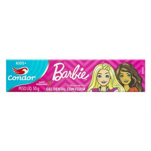 Gel Dental Condor Kids Barbie Com Flúor Morango 50g