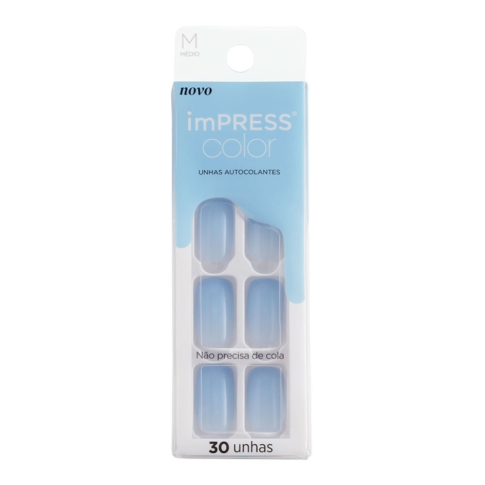 Unhas Autocolantes Kiss New York Impress Color Média New Wave 30 Unidades