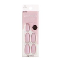 Unhas Postiças Kiss New York Impress Color Bailarina French Lavender 30 Unidades