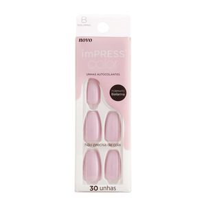Unhas Postiças Kiss New York Impress Color Bailarina French Lavender 30 Unidades