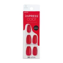 Unhas Postiças Kiss New York Impress Color Bailarina Beet Snacks 30 Unidades