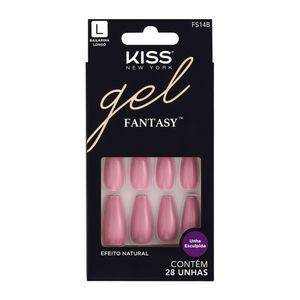 Unhas Postiças Kiss New York Gel Fantasy Countless Time 28 Unidades