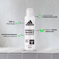 Desodorante Aerosol Antitranspirante Adidas Feminino Pro Invisible 150ml