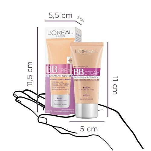 Base BB Cream L'Oréal Paris Dermo Expertise Cor Média FPS20 30ml