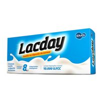 Lacday 10.000U.Fcc Enzima Lactase 8 Comprimidos Mastigáveis