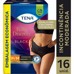 Roupa Íntima Tena Pants Discreet Black P/M 16 Unidades
