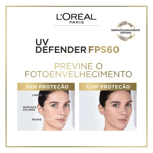 Protetor Solar Facial L'Oréal Paris UV Defender Antioleosidade Cor Média FPS60 40g