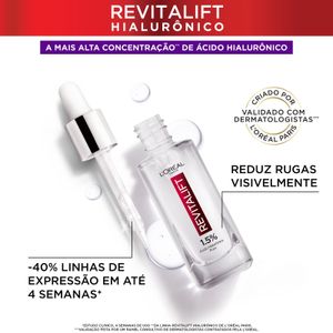 Sérum Preenchedor Facial Anti-idade L'Oréal Paris Revitalift Hialurônico 30ml