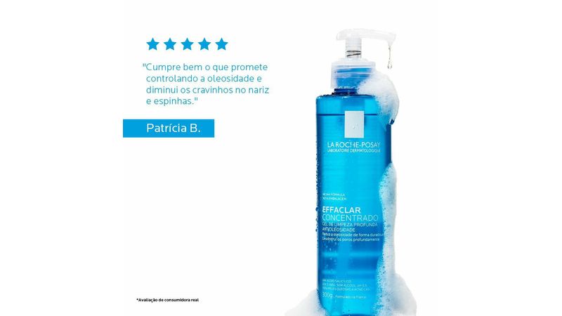 Gel de Limpeza Facial La Roche-Posay Effaclar Concentrado 300g