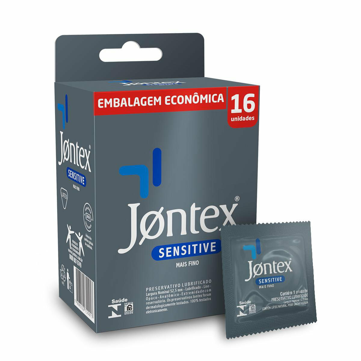 Preservativo Jontex Sensitive Mais Fino 16 Unidades - Drogaria