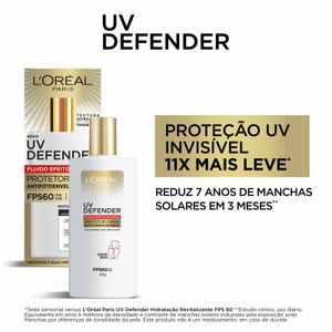 Protetor Solar Facial L'Oréal Paris Uv Defender Fluído FPS 60 40g