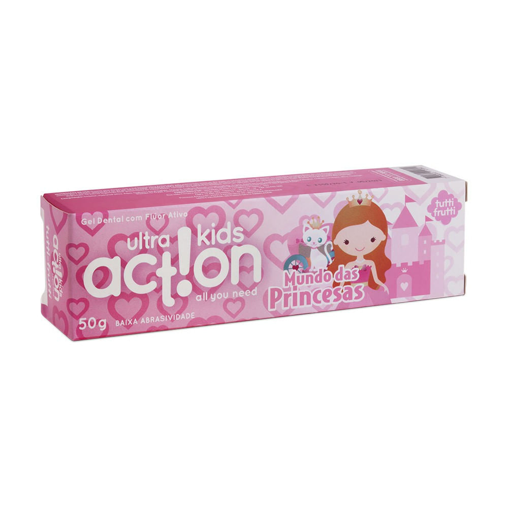 Gel Dental Ultra Action Kids Mundo Das Princesas Tutti-Frutti 50g