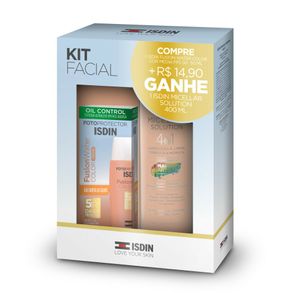 Kit Isdin Protetor Solar Fusion Water Cor Média Fps50 50ml + Micellar Solution 4 Em 1 400ml