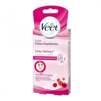 Cera Fria Facial Veet Peles Normais e Seca 12 Folhas