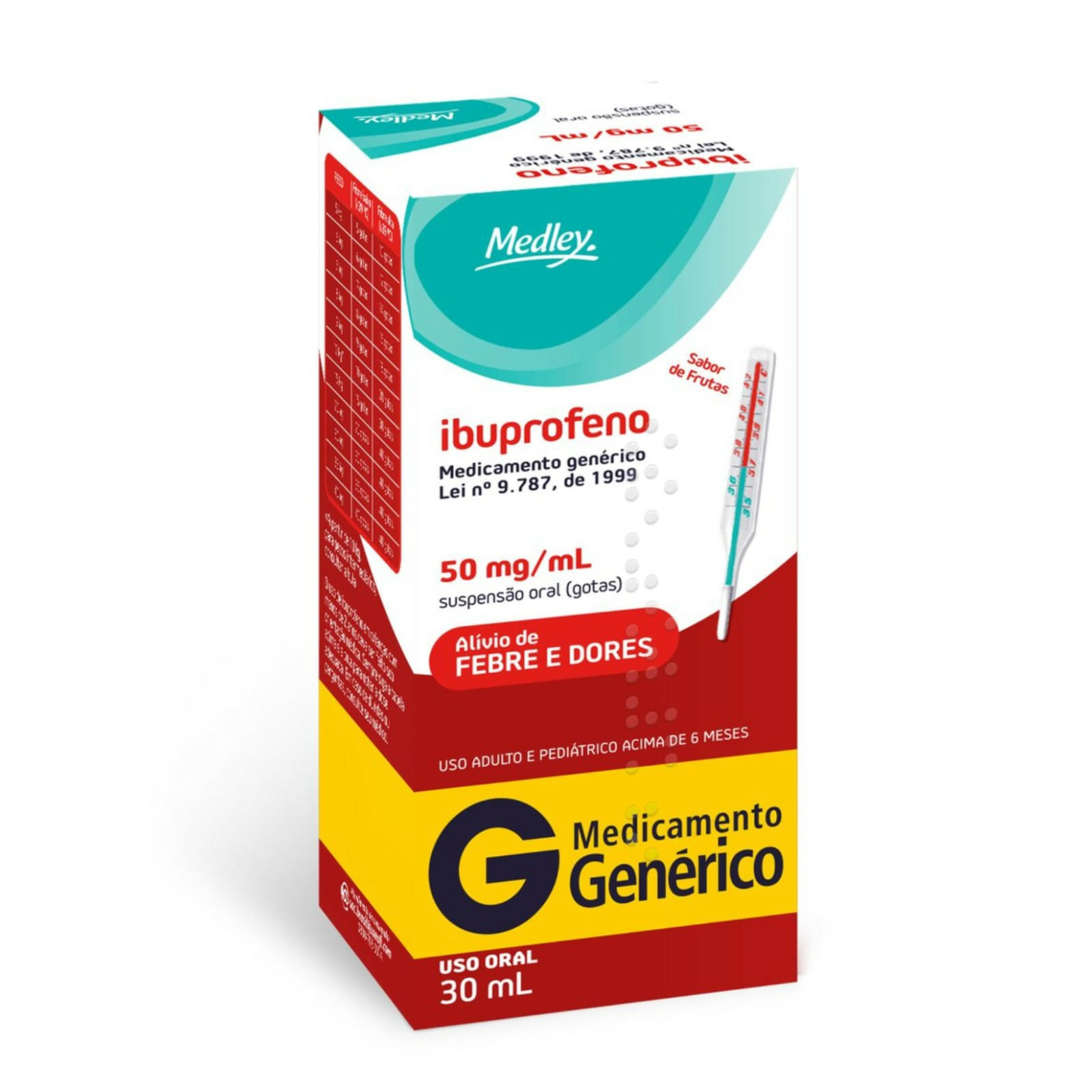 Ibuprofeno 50mg/ml Medley Suspensão Oral 30ml