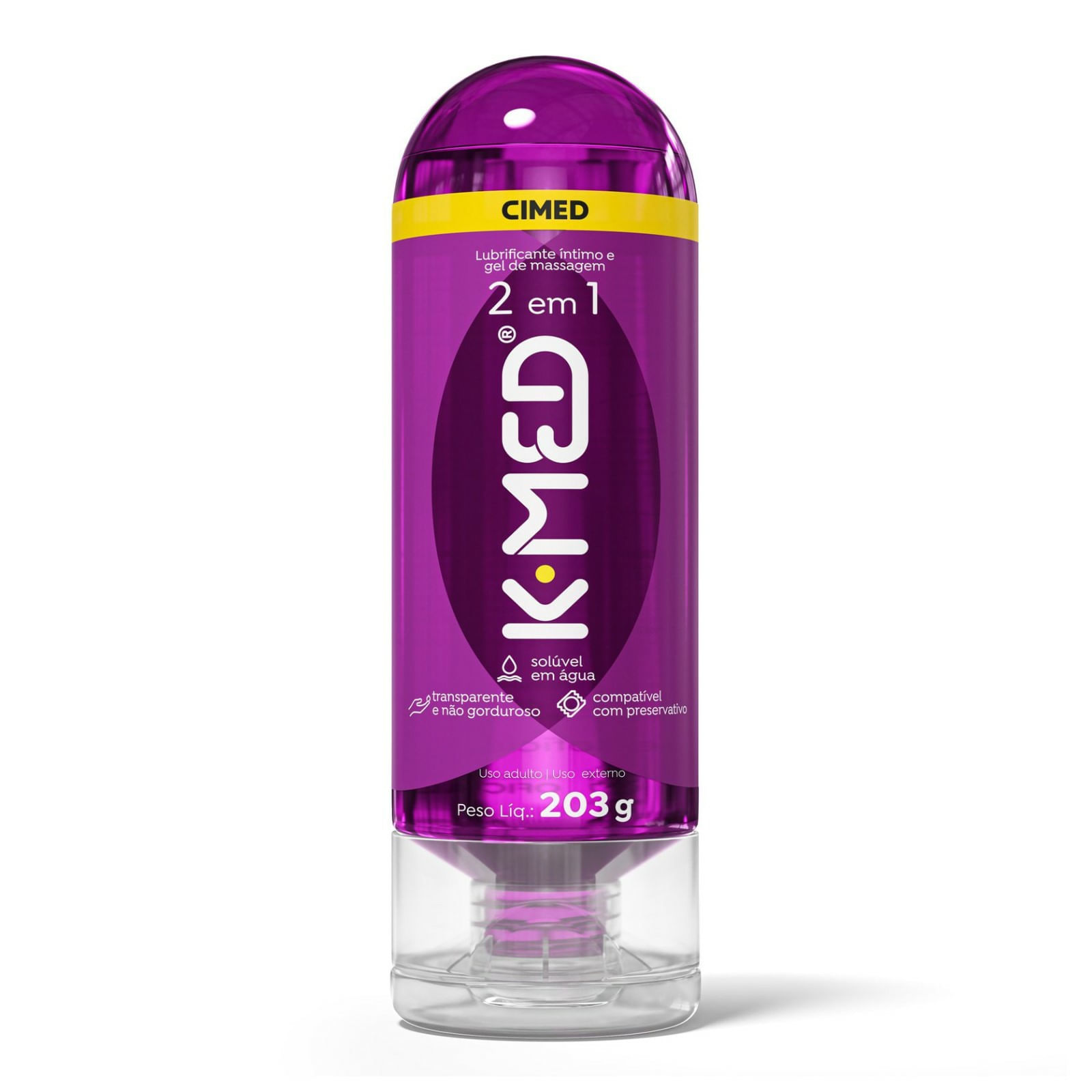 Gel De Massagem E Lubrificante Íntimo K-Med 2 Em 1 - 203g