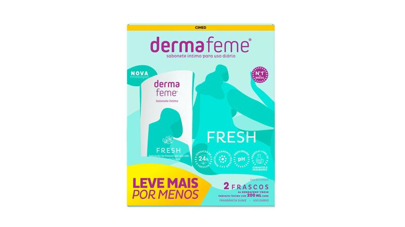 Sabonete Íntimo Dermafeme Fresh da Thelminha 2 Unidades 200ml cada -  Drogaria Araujo