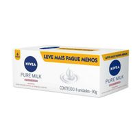 Sabonete em Barra Nivea Pure Milk Sensitive Promo 6 Unidades de 90g Cada
