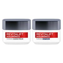 Kit Tratamento L'Oréal Paris Revitalift Hialurônico Creme Hidratante Facial Dia 49g + Creme Hidratante Facial Noite 49g