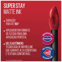 Batom Líquido Longa Duração Maybelline SuperStay Matte Ink 180 Revolutionary 5ml