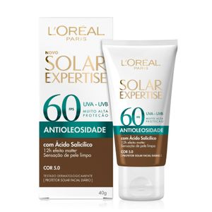 Protetor Solar Facial L'Oréal Paris Solar Expertise Antioleosidade FPS60 Cor 5.0 Clara 40g