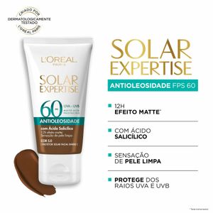 Protetor Solar Facial L'Oréal Paris Solar Expertise Antioleosidade FPS60 Cor 5.0 Clara 40g