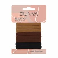 Elástico Para Cabelo Dunya Fio de Meia Marrom 1001 - 8 Unidades
