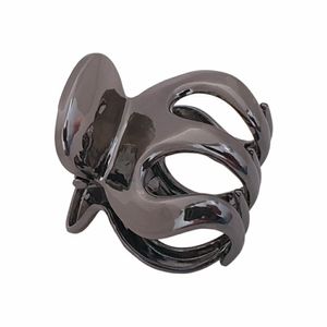 Prendedor De Cabelo Dunya Metal Grafite Retrô 4,5cm 1 Unidade