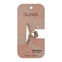 Prendedor De Cabelo Dunya Metal Prata Pequena 4,5cm 1025 -1 Unidade