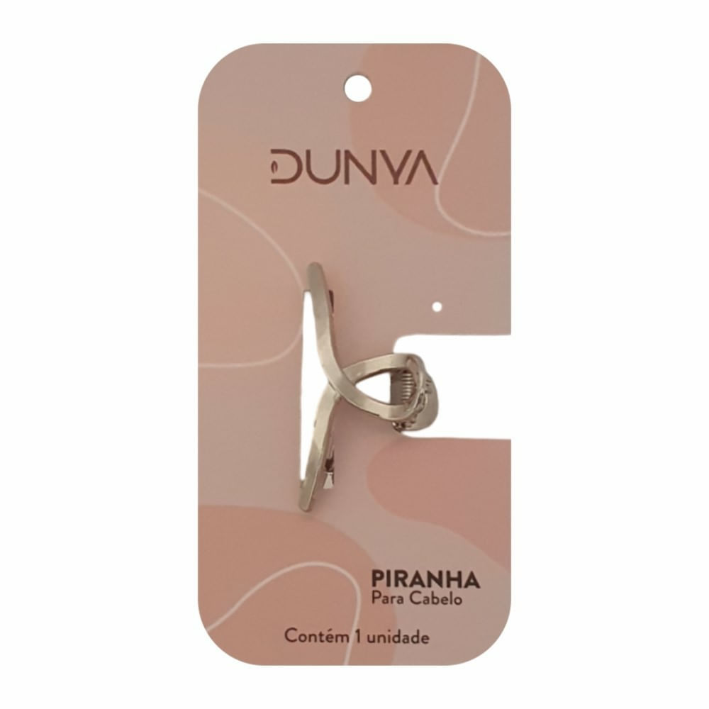 Prendedor De Cabelo Dunya Metal Prata Pequena 4,5cm 1025 -1 Unidade