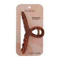 Prendedor De Cabelo Dunya Animal Print Grande Escura 1023 - 1 Unidade
